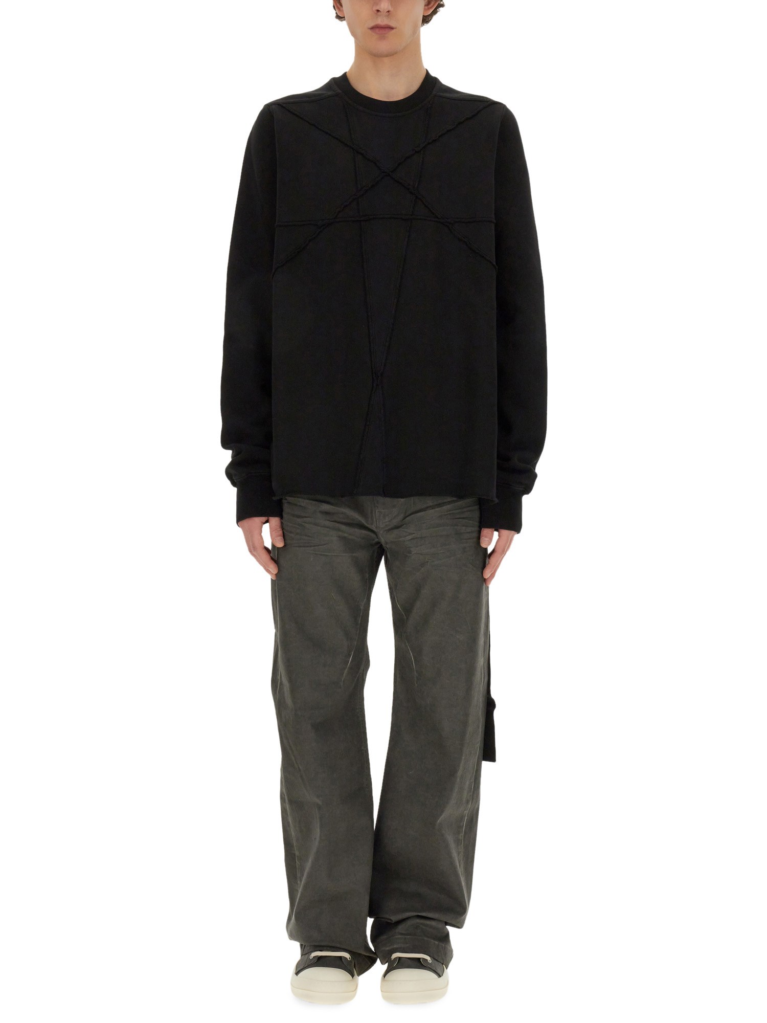 Shop Rick Owens Drkshdw Sweatshirt With Embroidery In Black