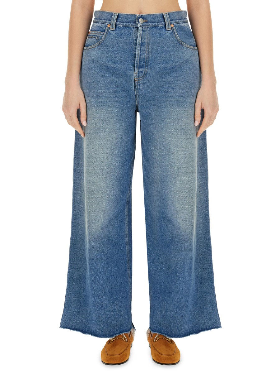 GUCCI PANTALONE IN DENIM CON MORSETTO SLIM