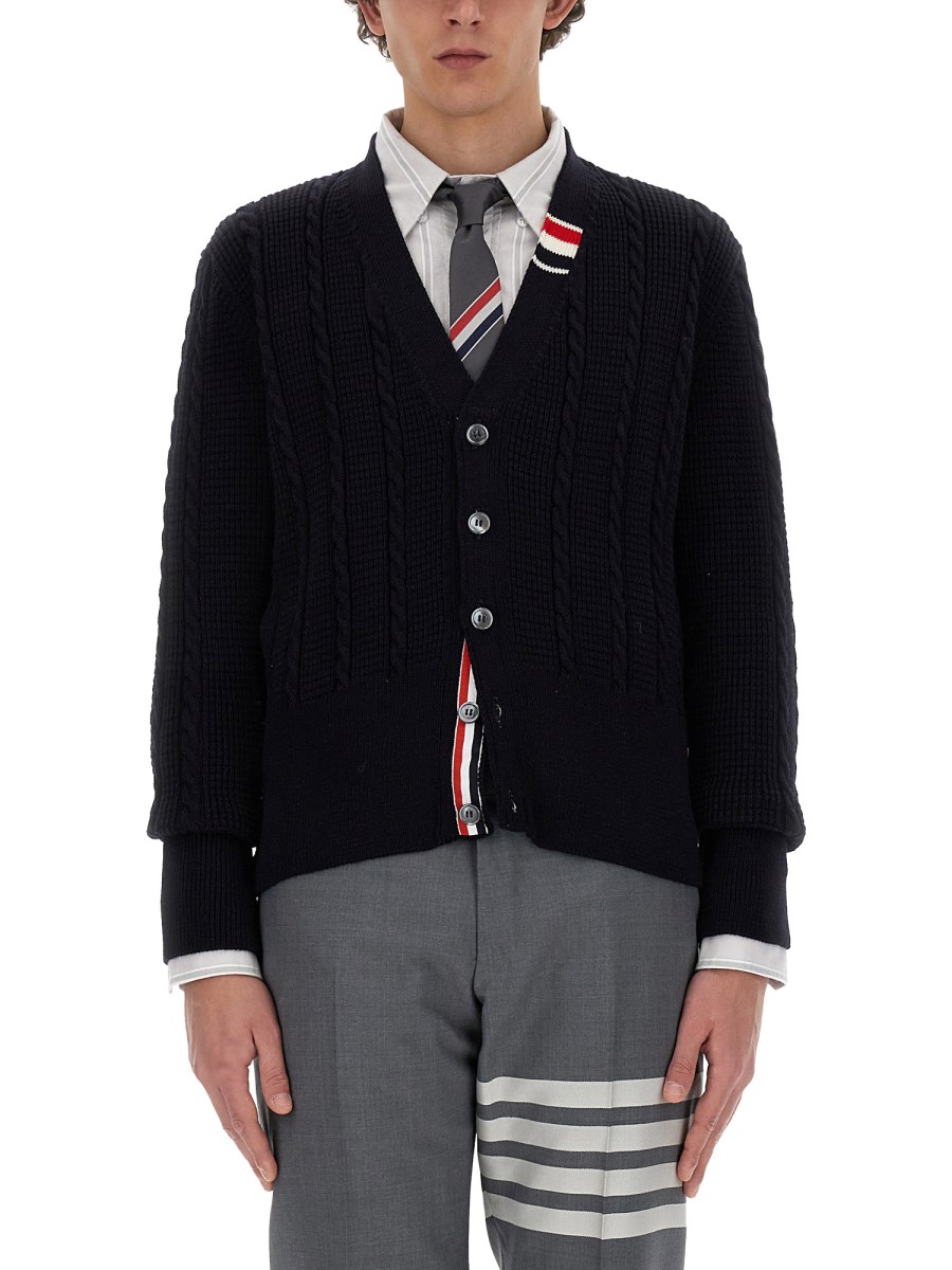 THOM BROWNE CARDIGAN IN LANA