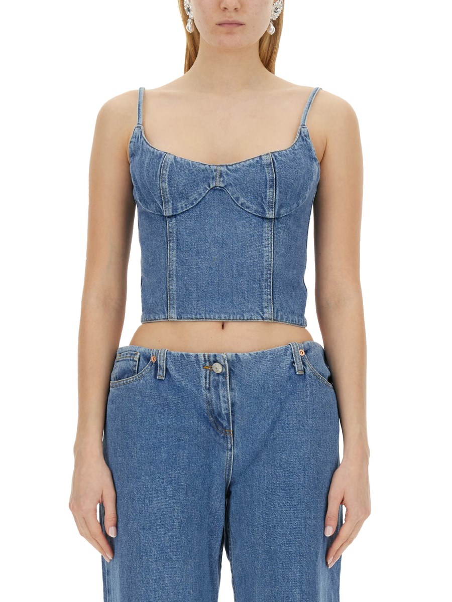 Denim bra top in blue - Magda Butrym