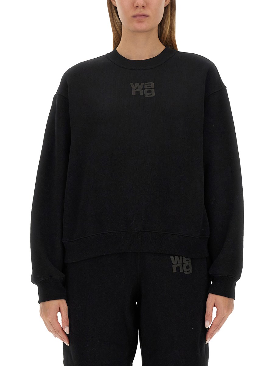 ALEXANDERWANG.T FELPA ESSENTIAL IN SPUGNA CON LOGO PUFF