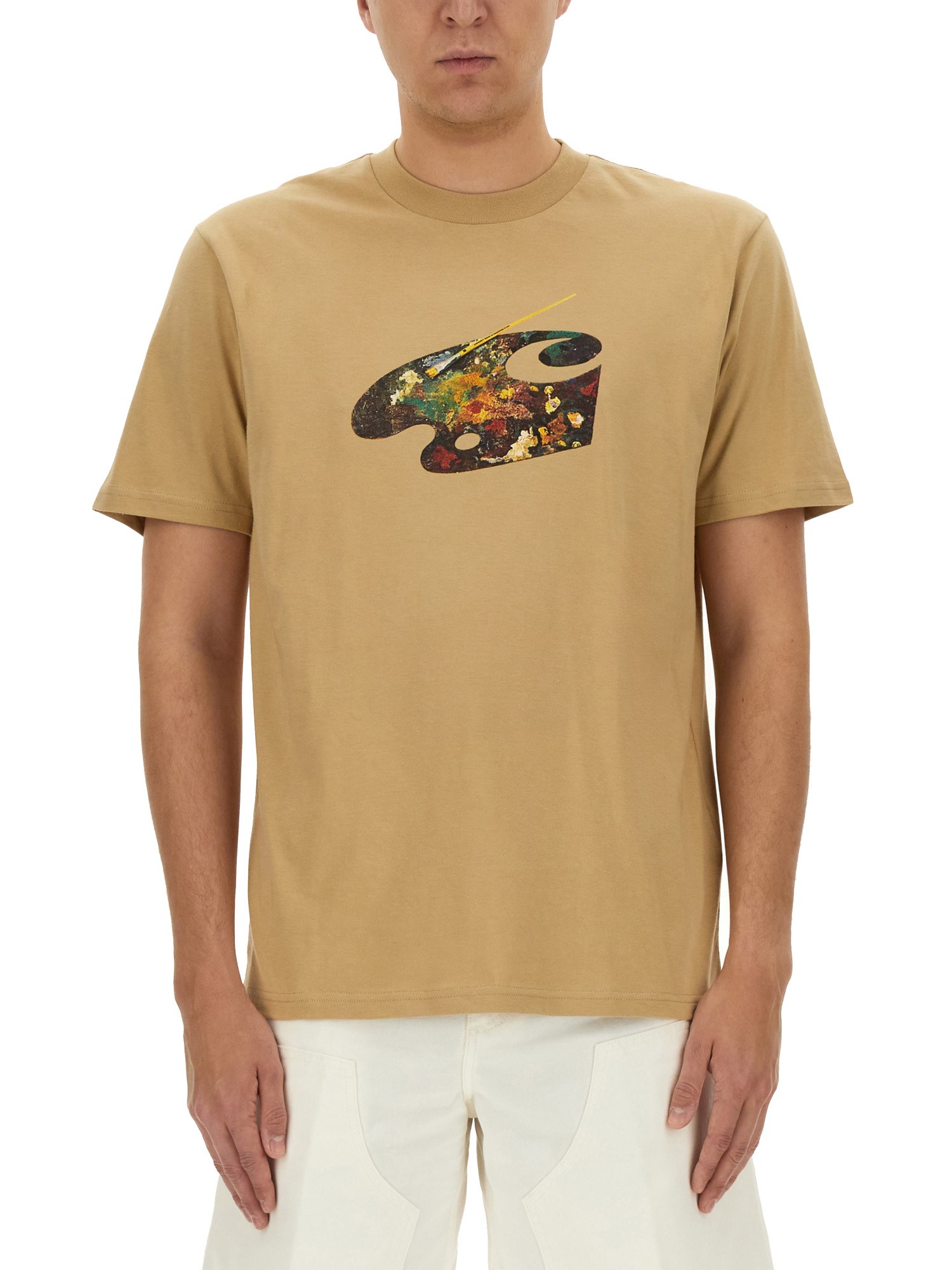 Shop Carhartt T-shirt "palette" In Beige
