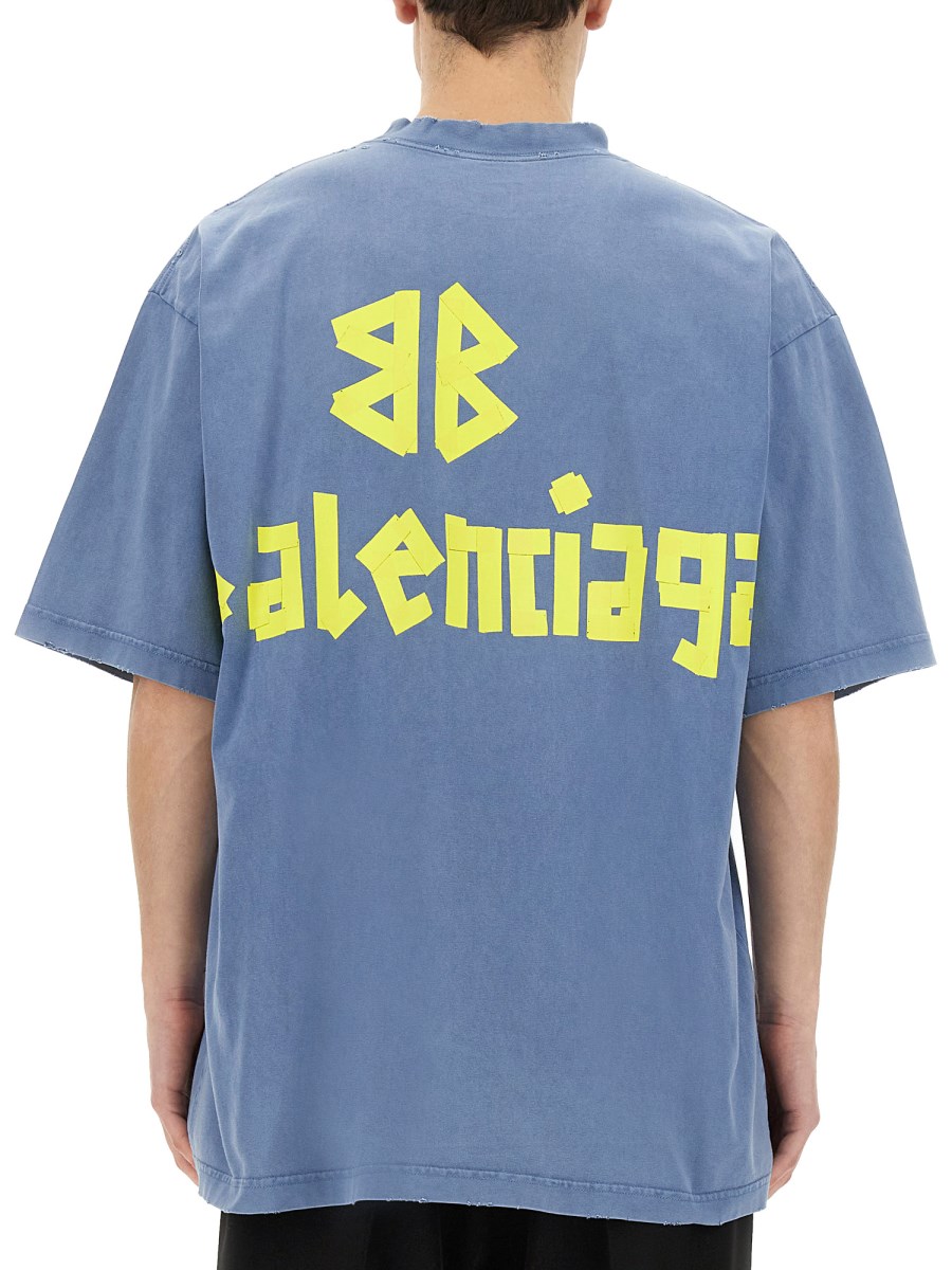 BALENCIAGA - TAPE TYPE MEDIUM FIT COTTON JERSEY T-SHIRT