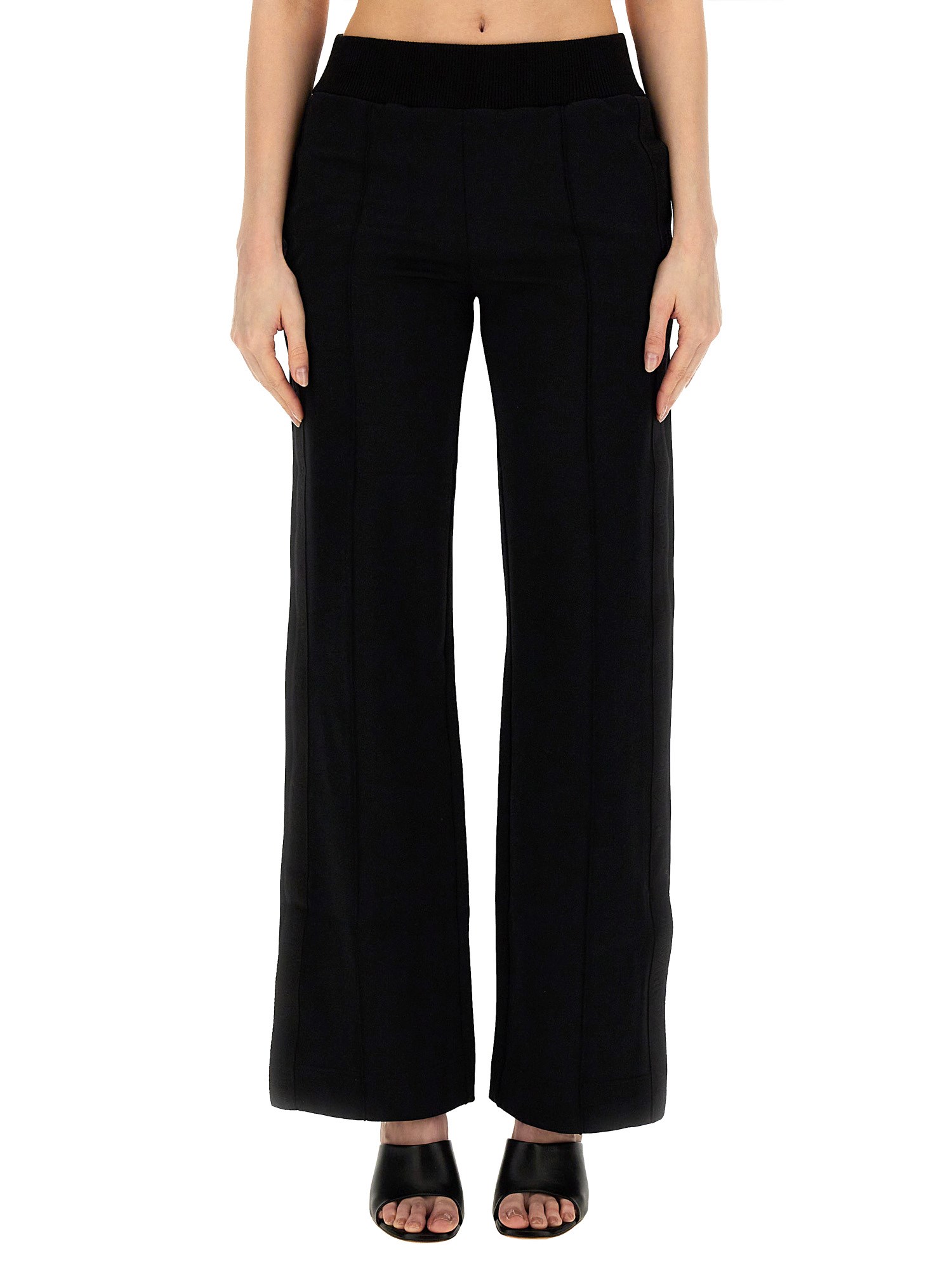 Off-white Pleated Wool-twill Wide-leg Trousers In Black