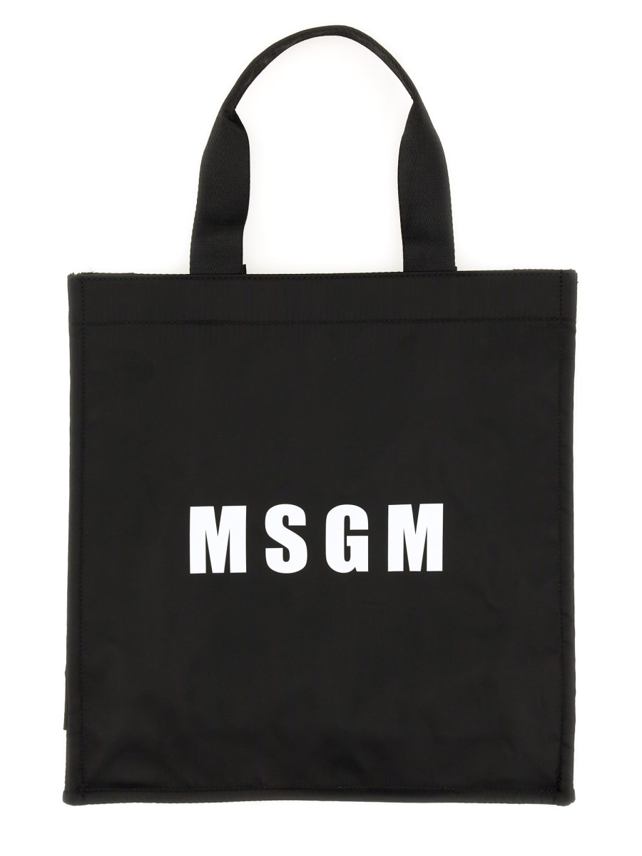 MSGM BORSA TOTE IN NYLON CON LOGO