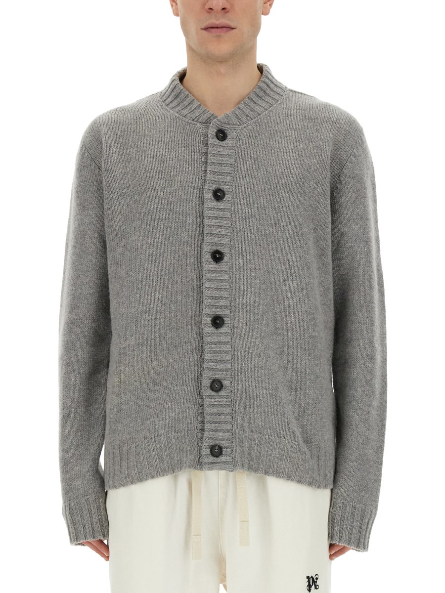 PALM ANGELS WOOL CARDIGAN WITH LOGO Eleonora Bonucci
