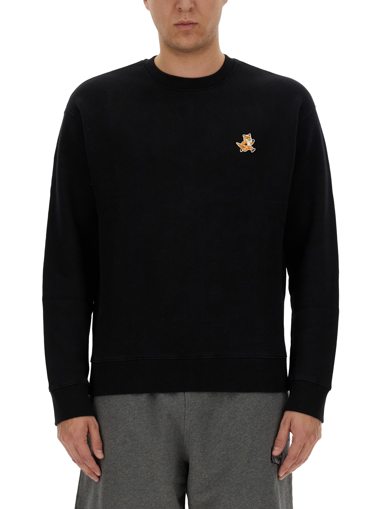 Maison Kitsuné "speedy Fox" Sweatshirt In Black