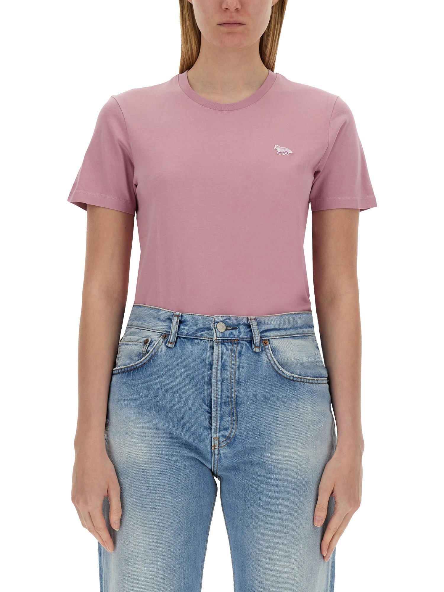 Shop Maison Kitsuné Cotton T-shirt In Pink