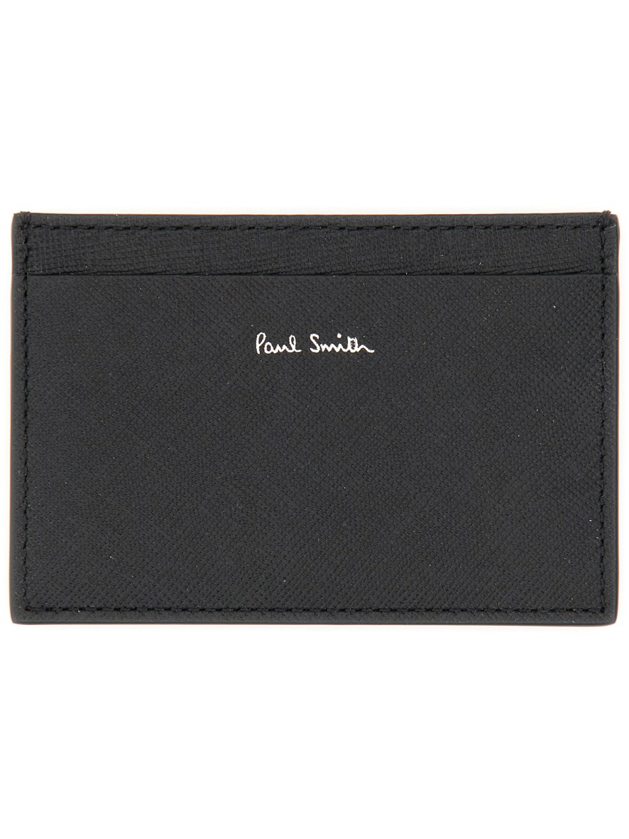 PAUL SMITH PORTA CARTE "MINI BLUR" IN PELLE