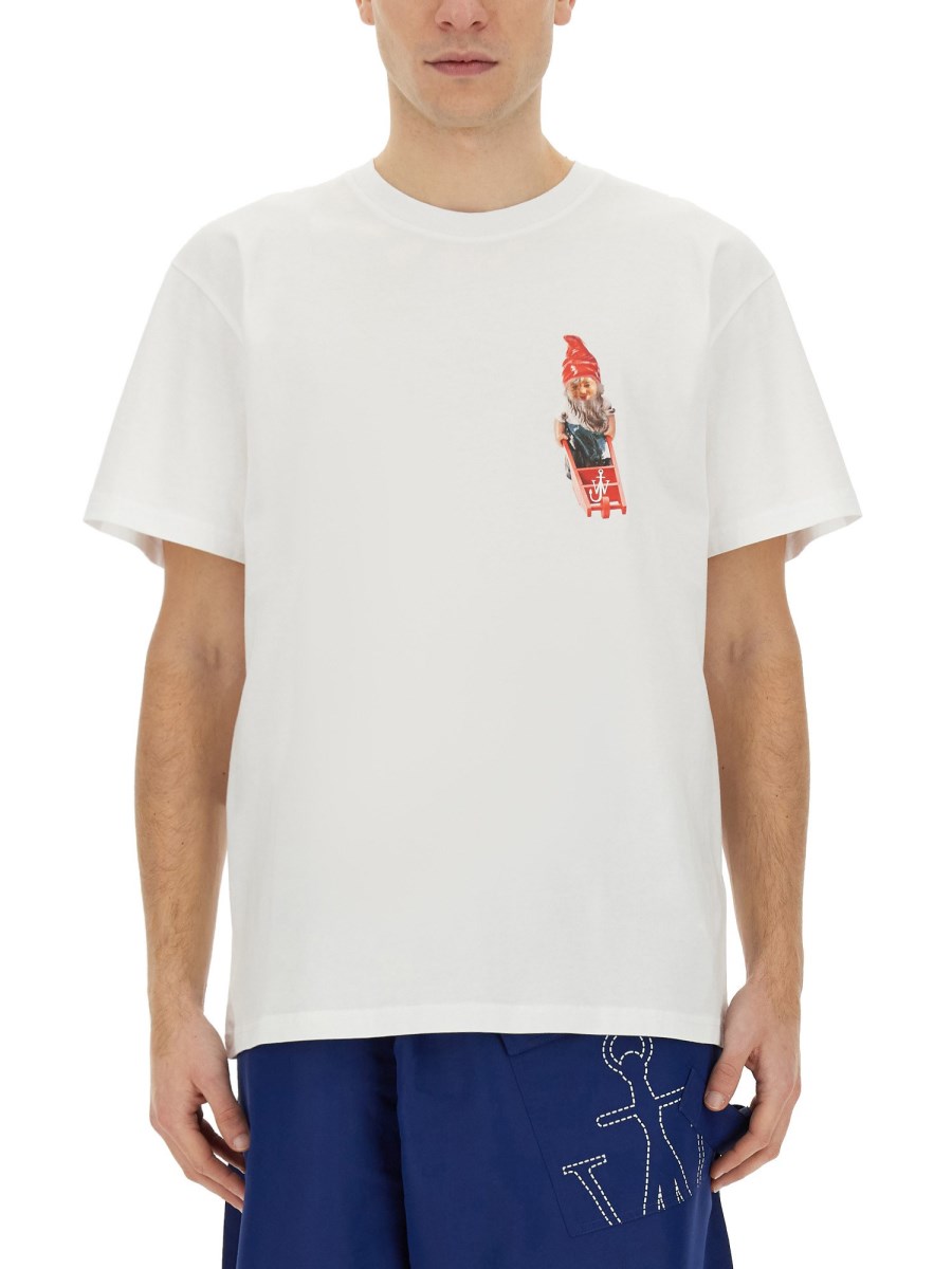JW Anderson Gnome Trioプリント Tシャツ JW Anderson Gnome Trio-print Cotton T-shirt | Black | FARFETCH