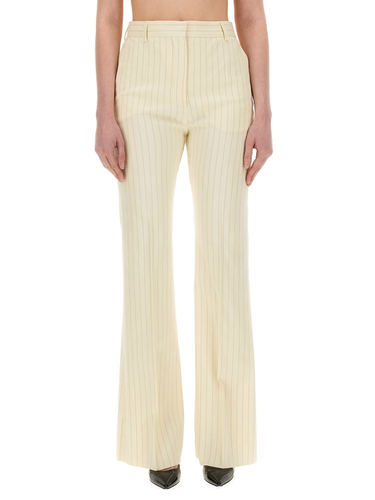 Shop Sportmax Pants "triton" In Ivory