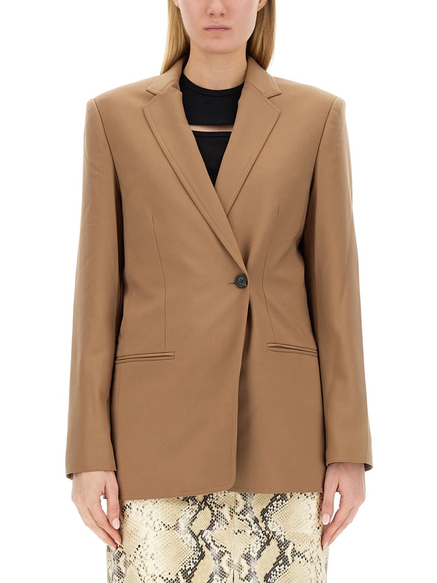 HELMUT LANG BLAZER SINGLE-DOUBLE BREASTED IN TWILL DI MISTO LANA