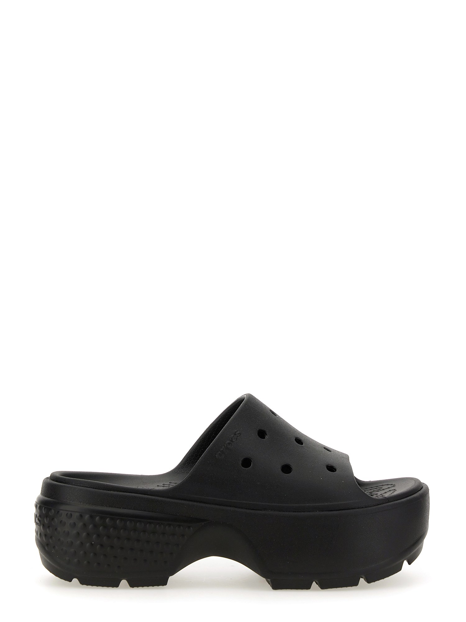Shop Crocs Slide Sandal "stomp" In Black