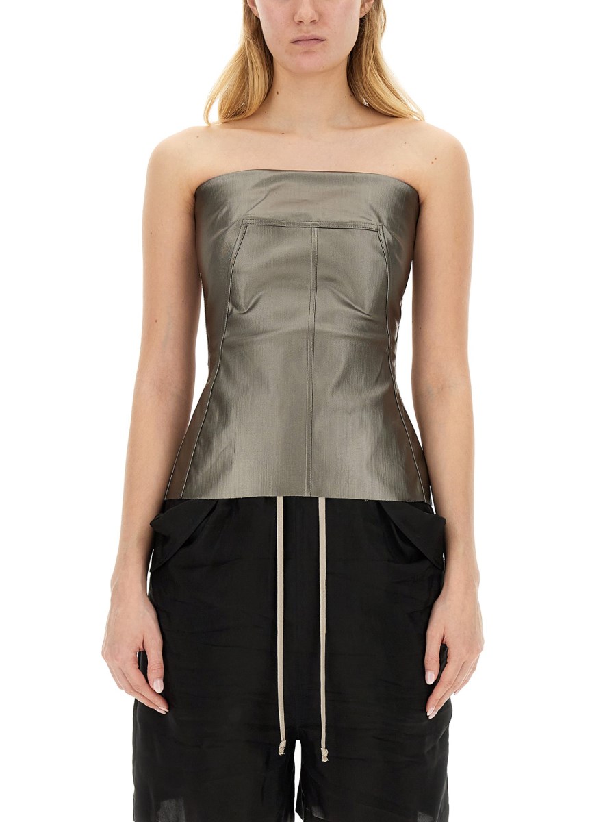 RICK OWENS TOP BUSTIER IN COTONE