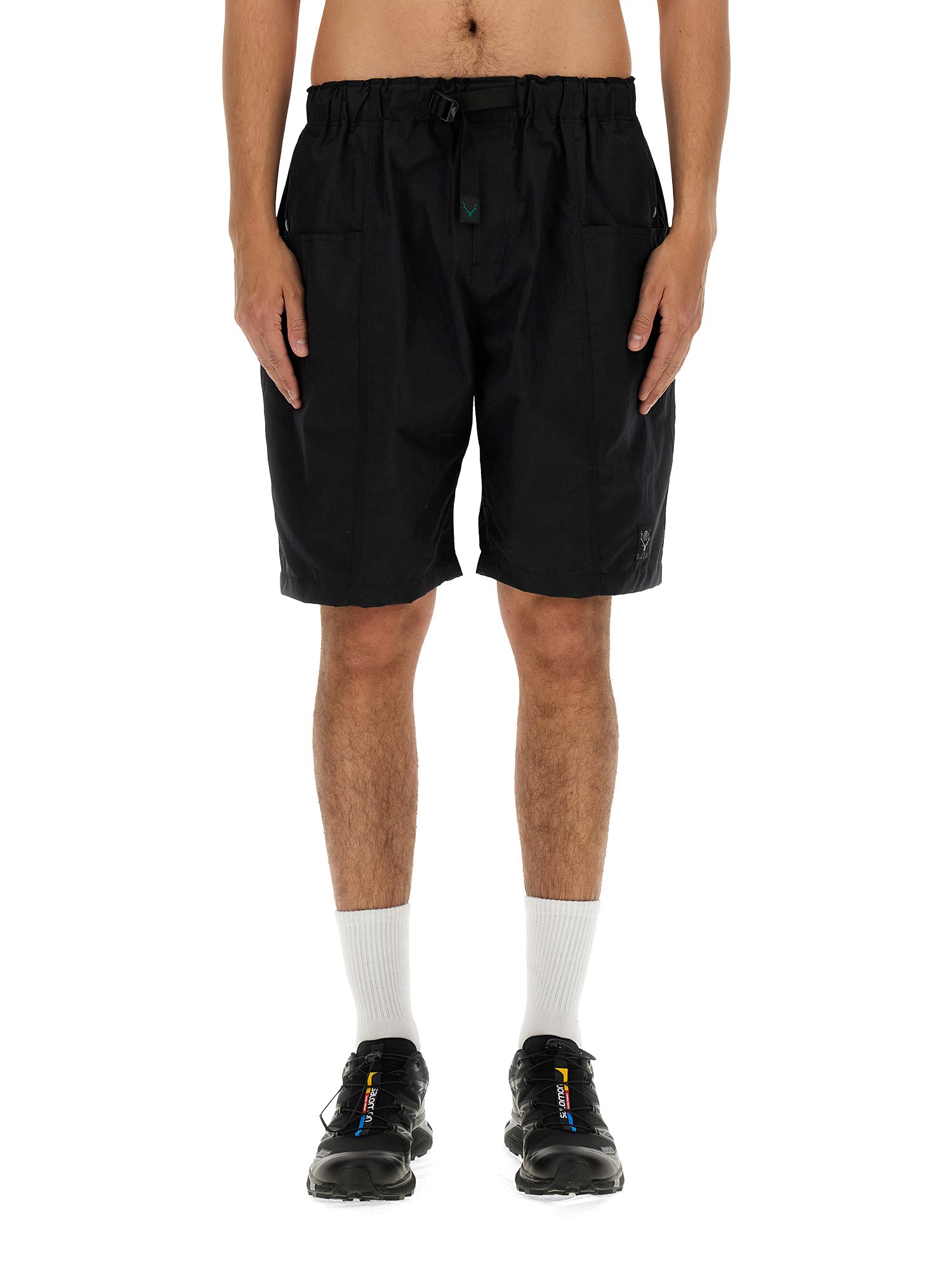 Shop South2 West8 Nylon Bermuda Shorts In Black