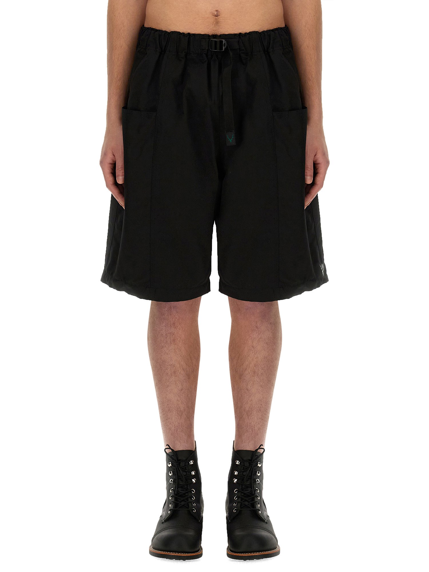 Shop South2 West8 Bermuda Cargo In Black