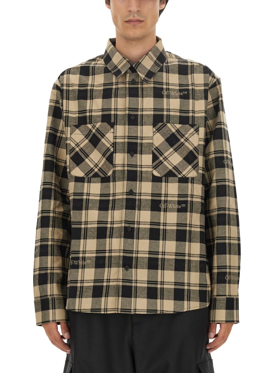 Off white plaid clearance flannel