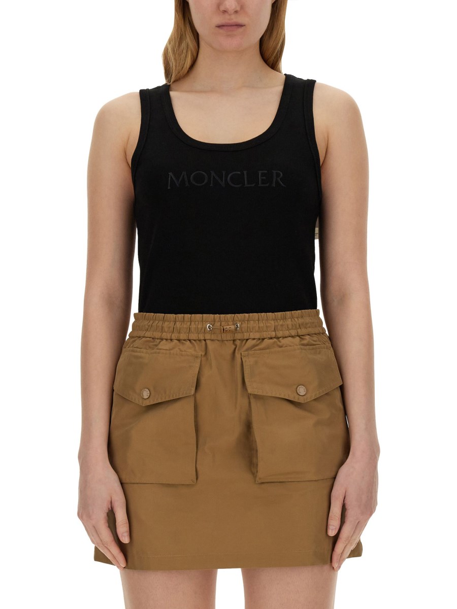 MONCLER TOP IN COTONE CON LOGO