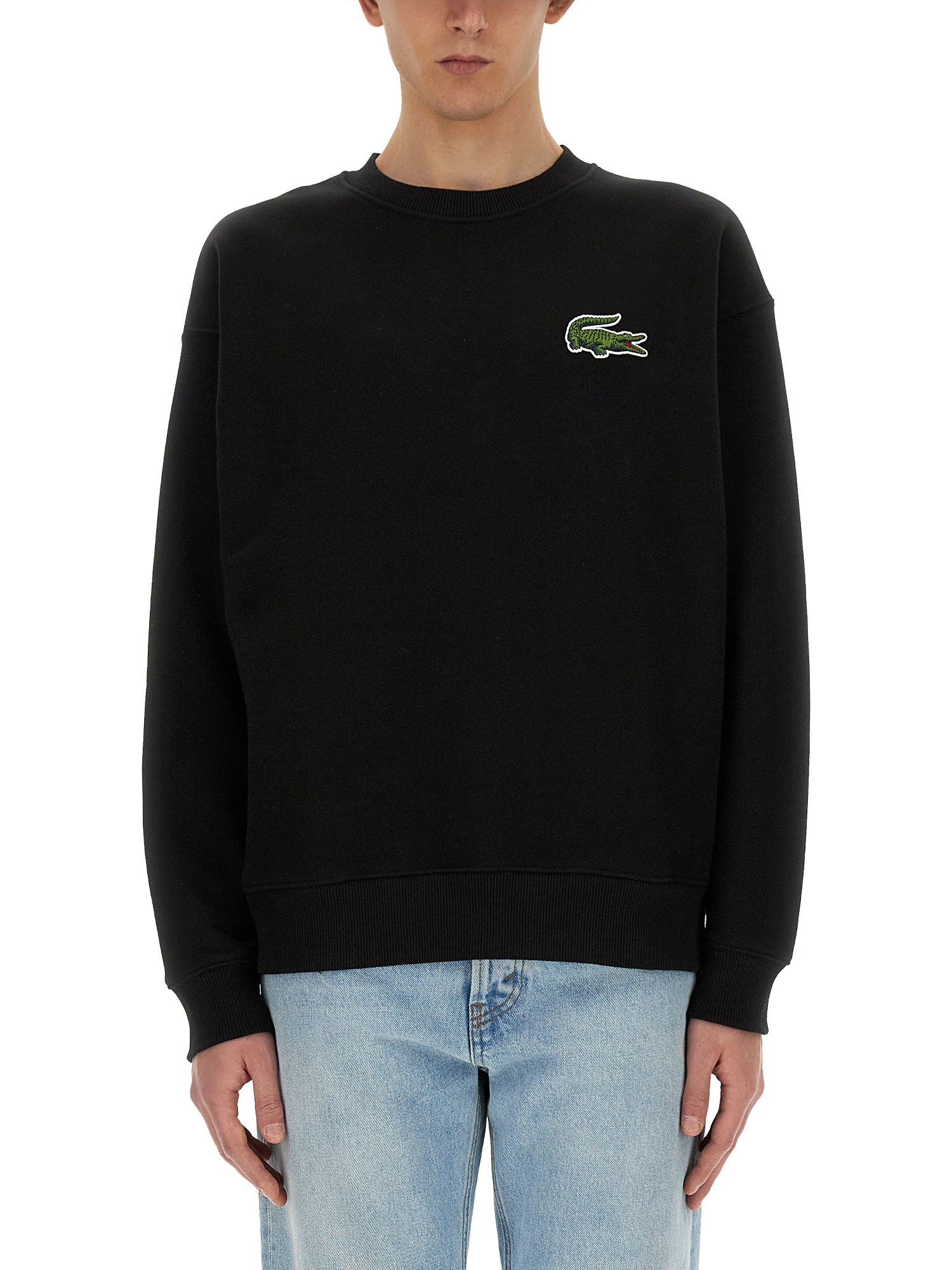 Shop Lacoste Sweatshirt With Logo In Black