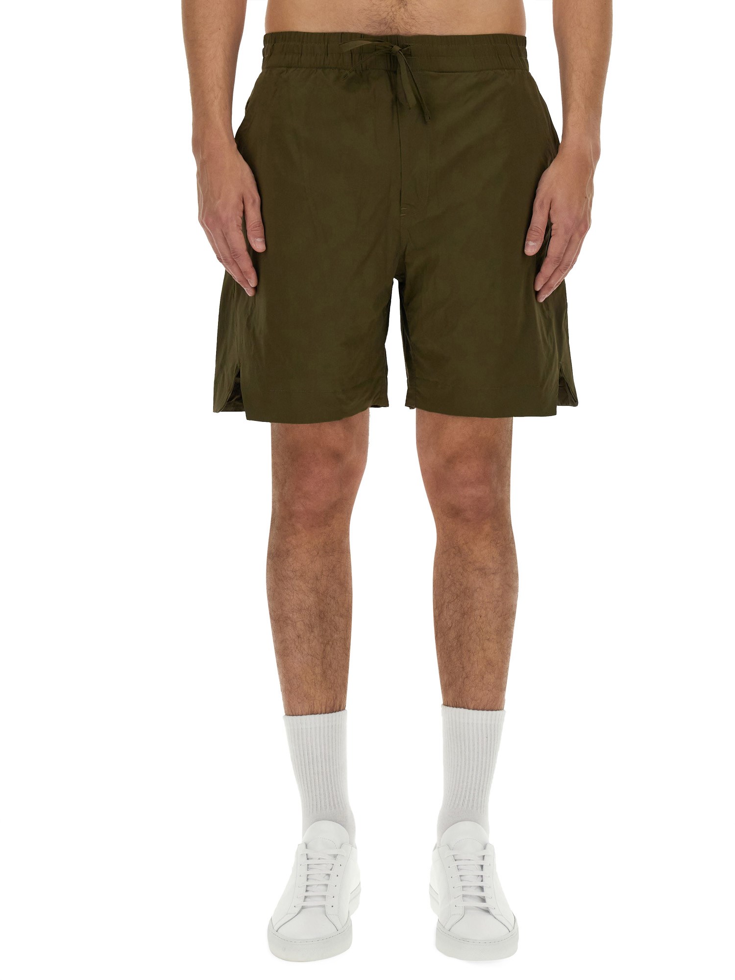 Shop Canada Goose Nylon Bermuda Shorts In Military Green