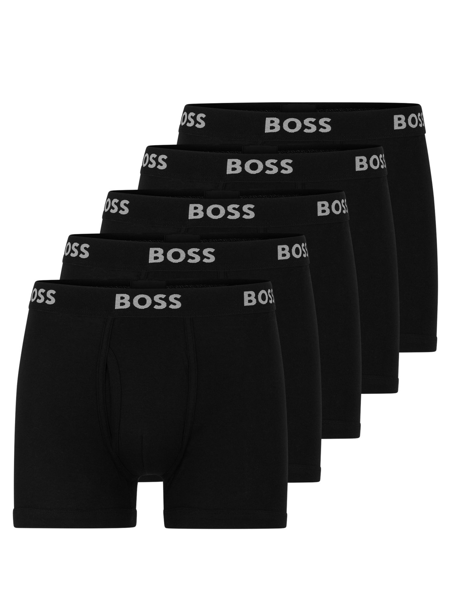 Shop Hugo Boss Pack Of Five Boxer Shorts In Black