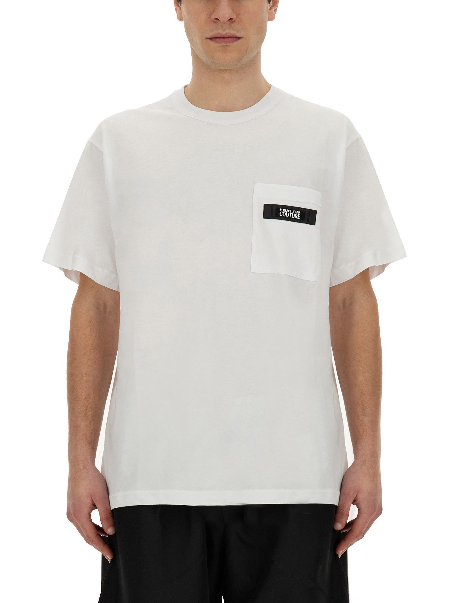 Versace Jeans Couture T-shirt With Patch Logo In White