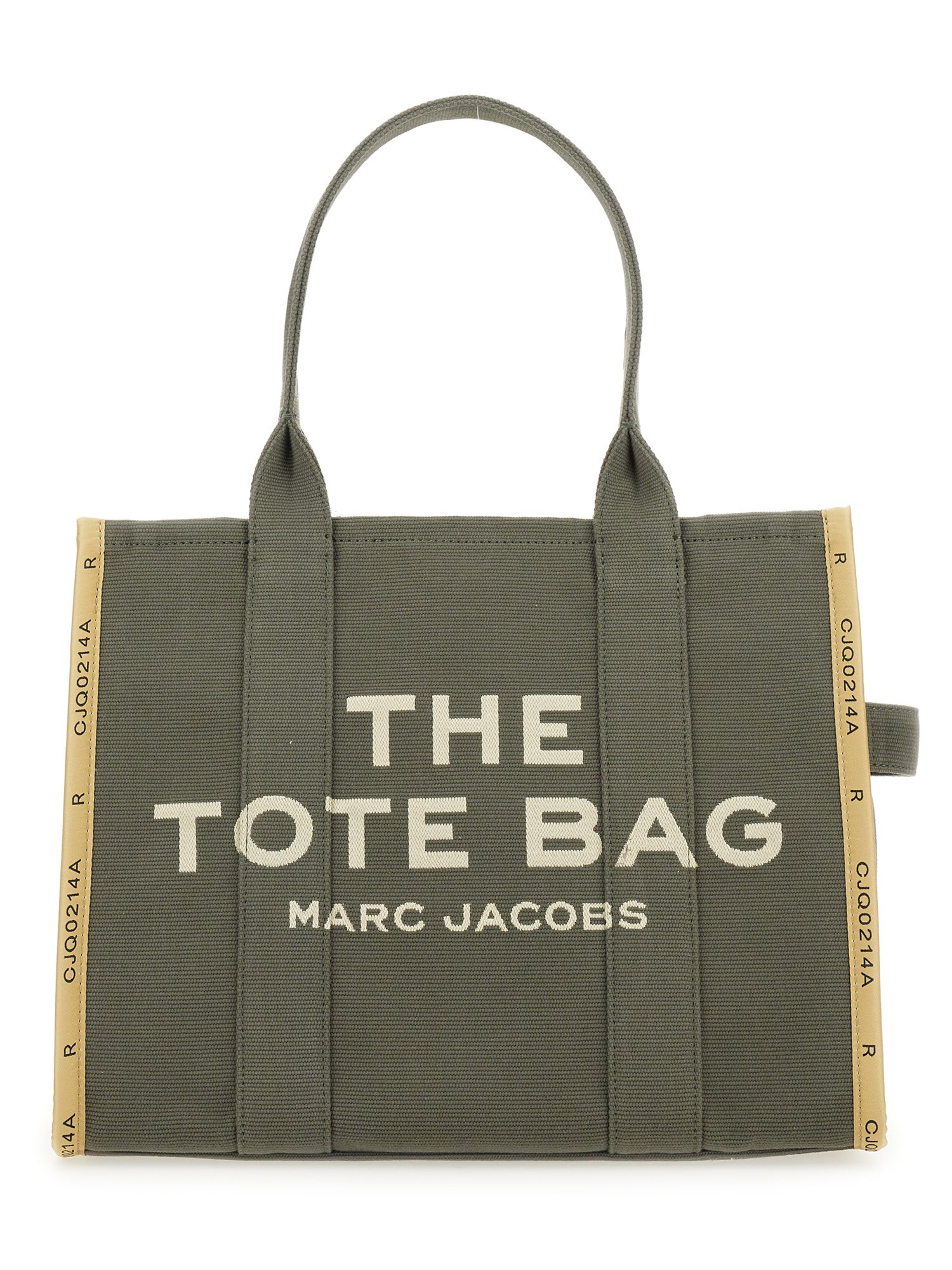 Marc Jacobs Ithe Large Tote Bag N Canvas With Jacquard Logo In Military Green