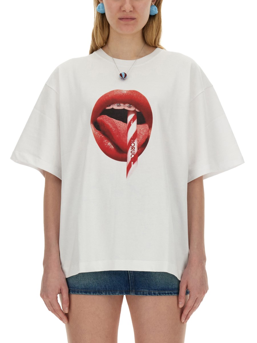 T-SHIRT CON STAMPA MOUTH