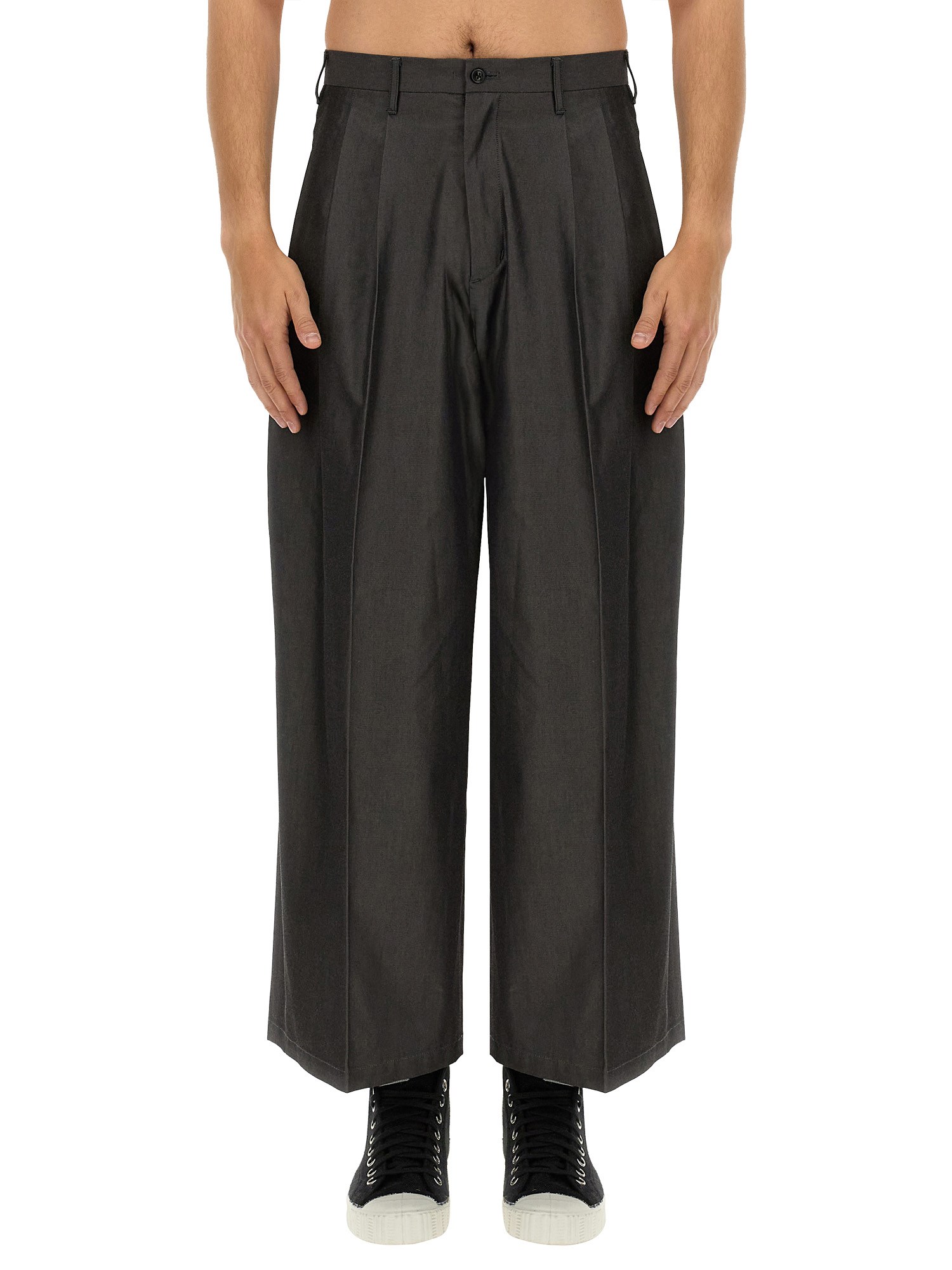 Shop Aïe Wide Fit Pants In Grey