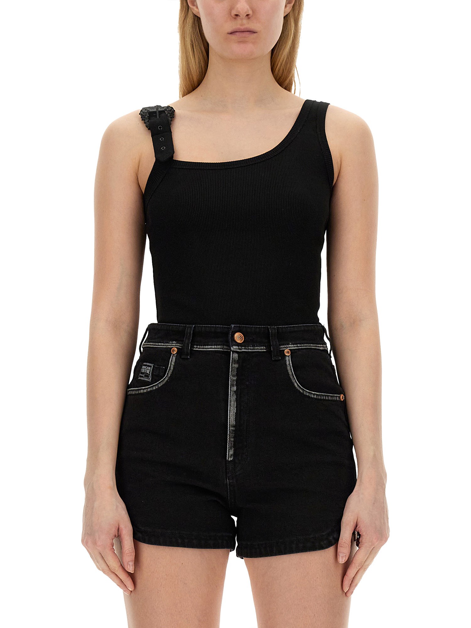 versace jeans couture tank top with buckle