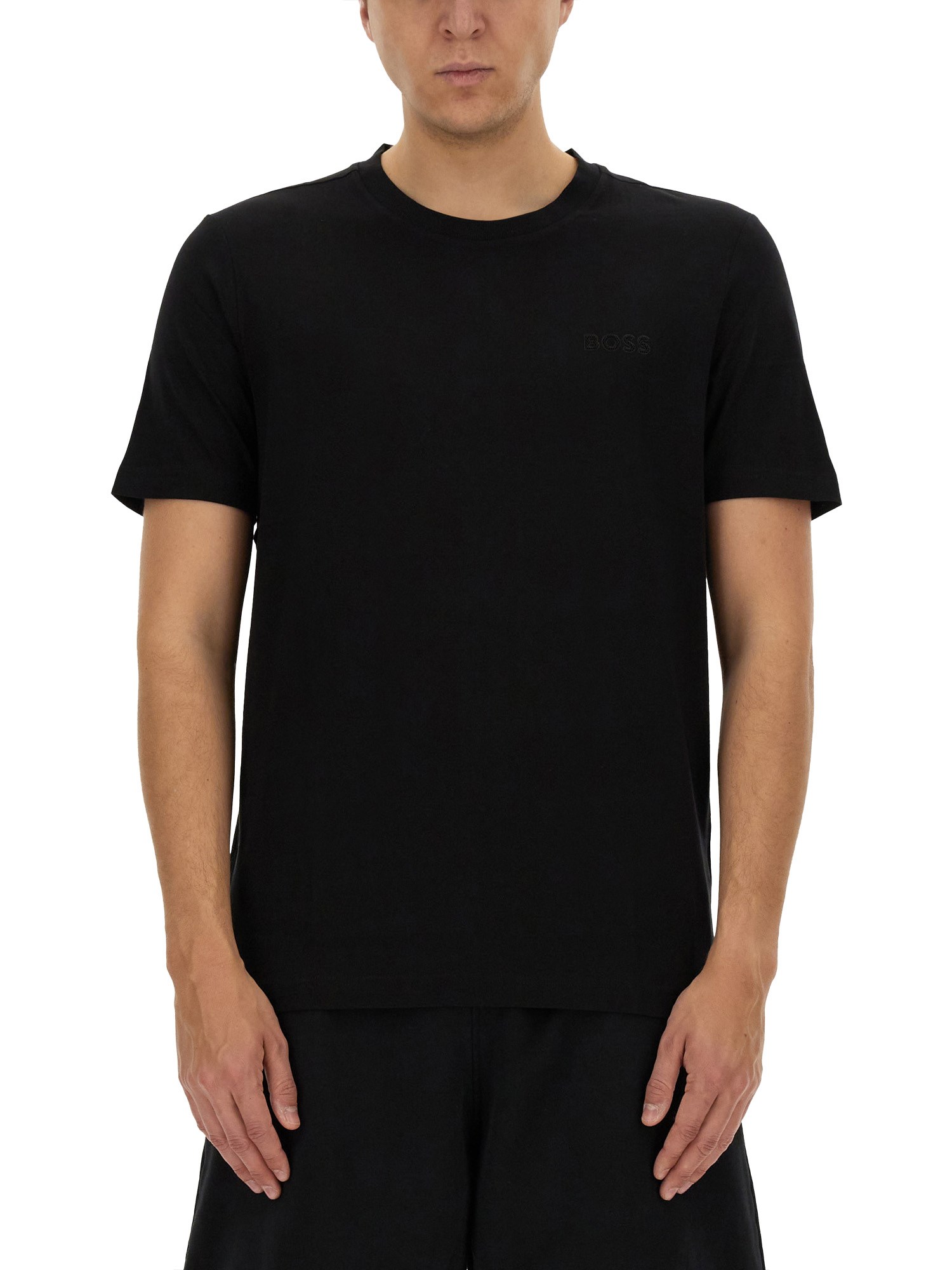 Shop Hugo Boss Cotton T-shirt In Black