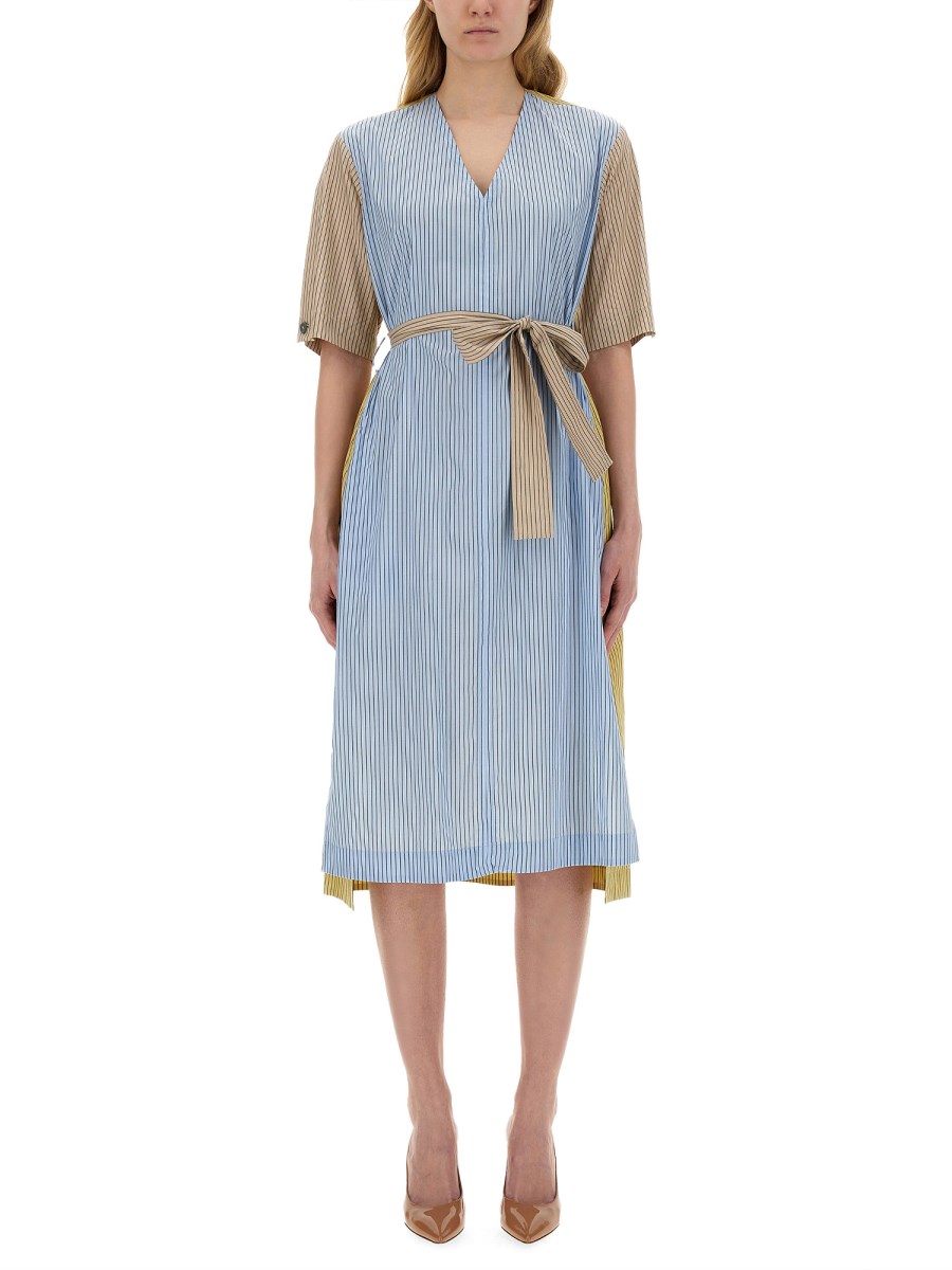 PAUL SMITH COTTON POPLIN MIDI DRESS WITH STRIPE PATTERN Eleonora Bonucci