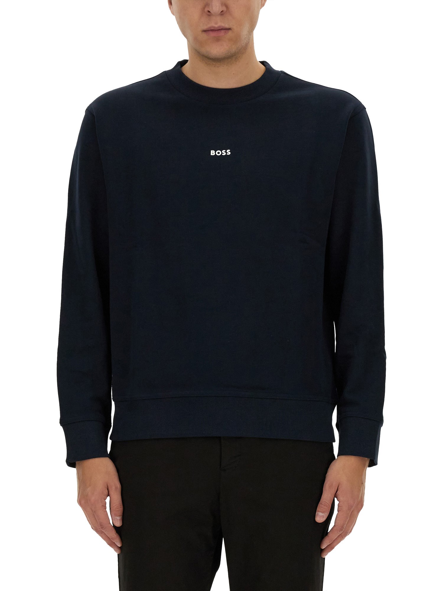 Shop Hugo Boss Sweatshirt With Logo In Blue