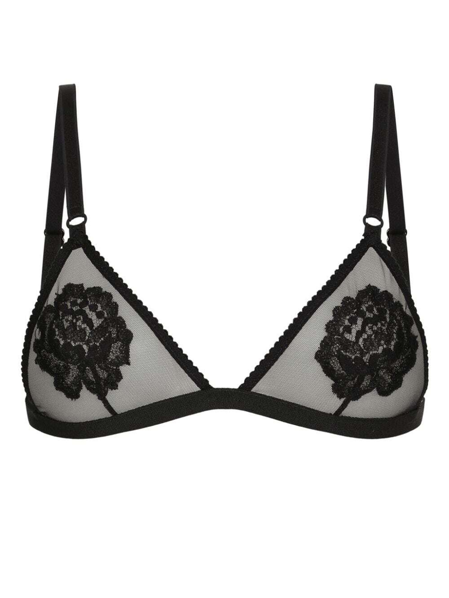 Shop Dolce & Gabbana Soft Cup Triangle Bra In Black