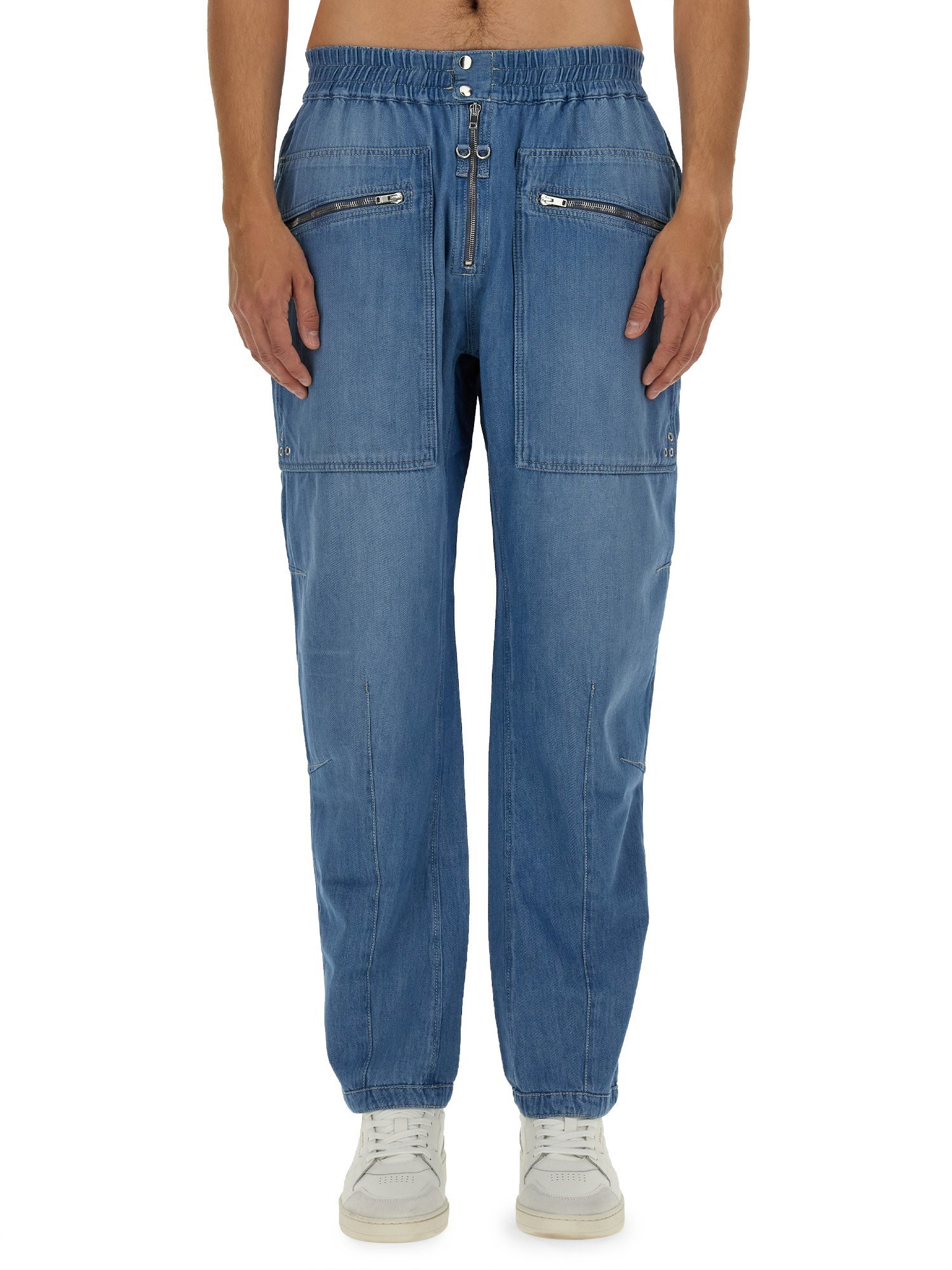 Shop Marant Cotton Pants In Denim