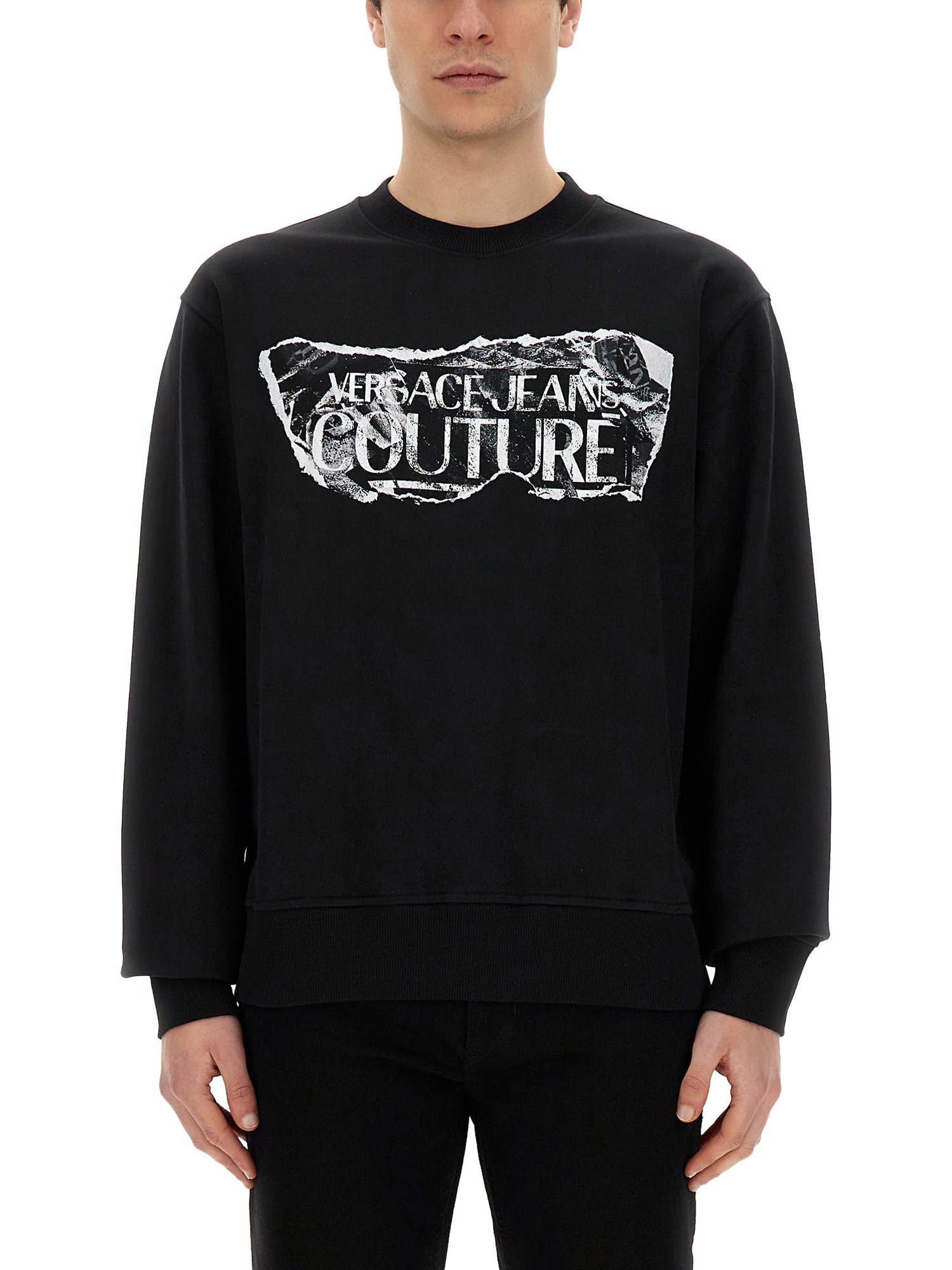 versace jeans couture sweatshirt with logo