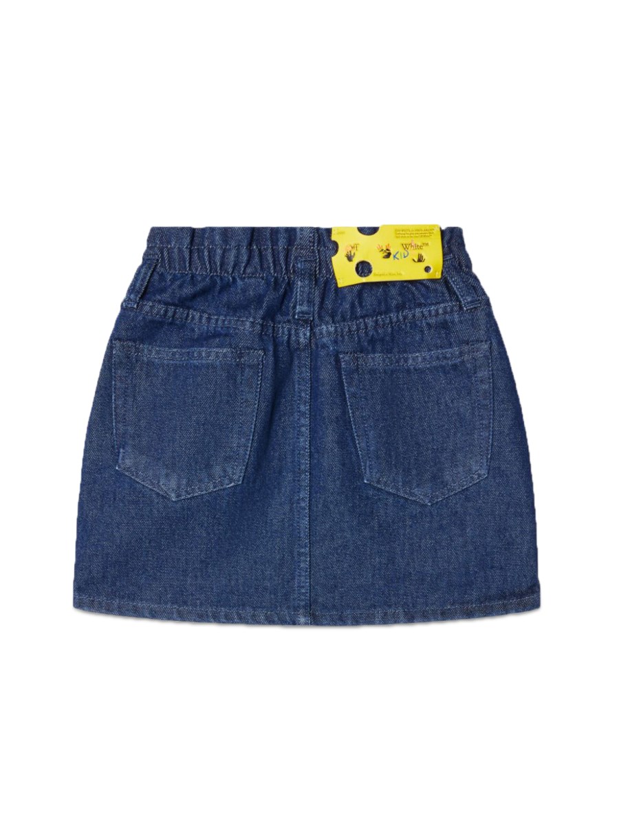 off stamp plain denim skirt