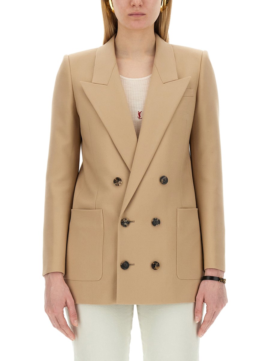 SAINT LAURENT GIACCA DOPPIOPETTO IN GABARDINE DI LANA