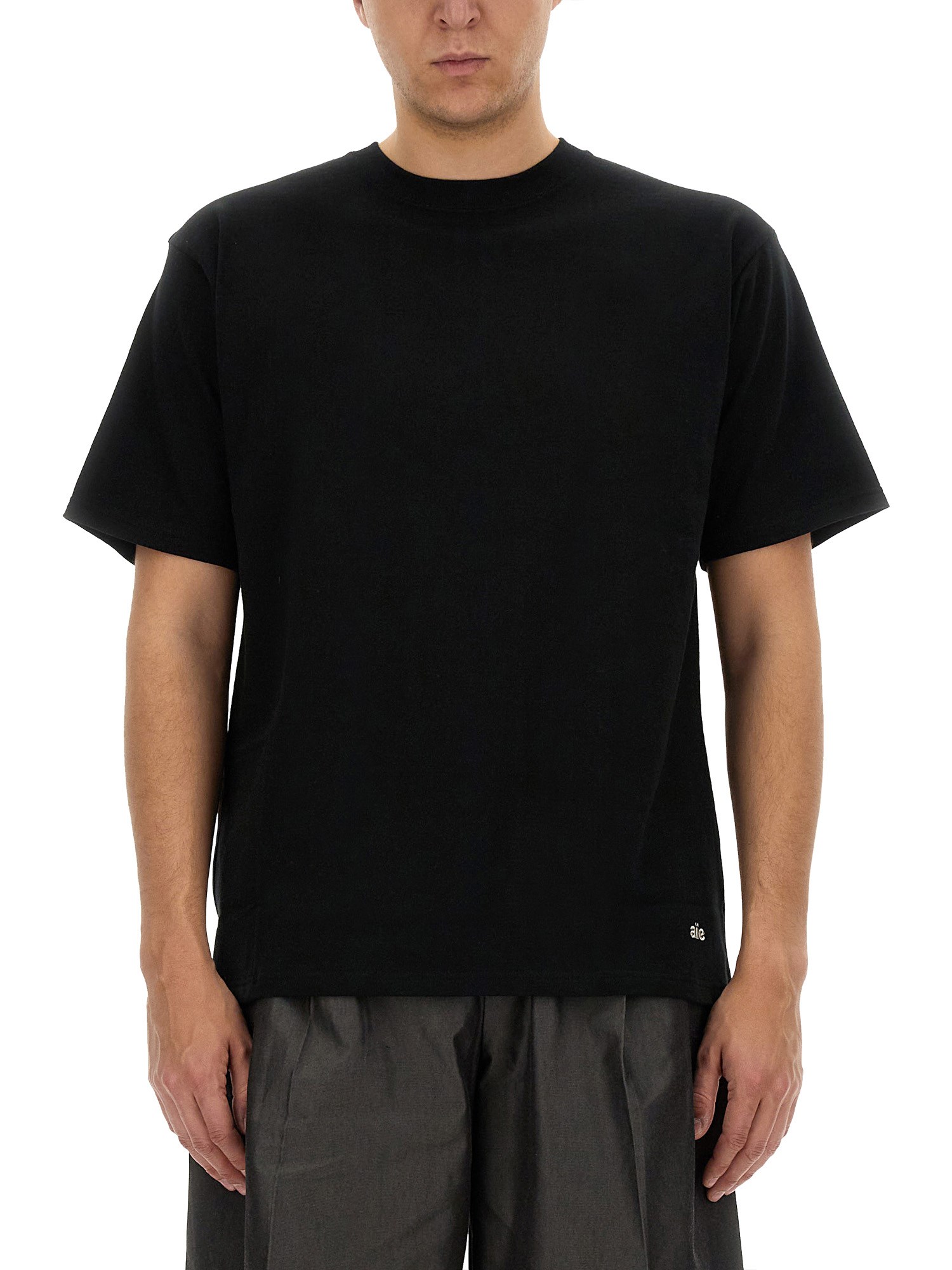 Aïe Crew-neck Cotton T-shirt In Black