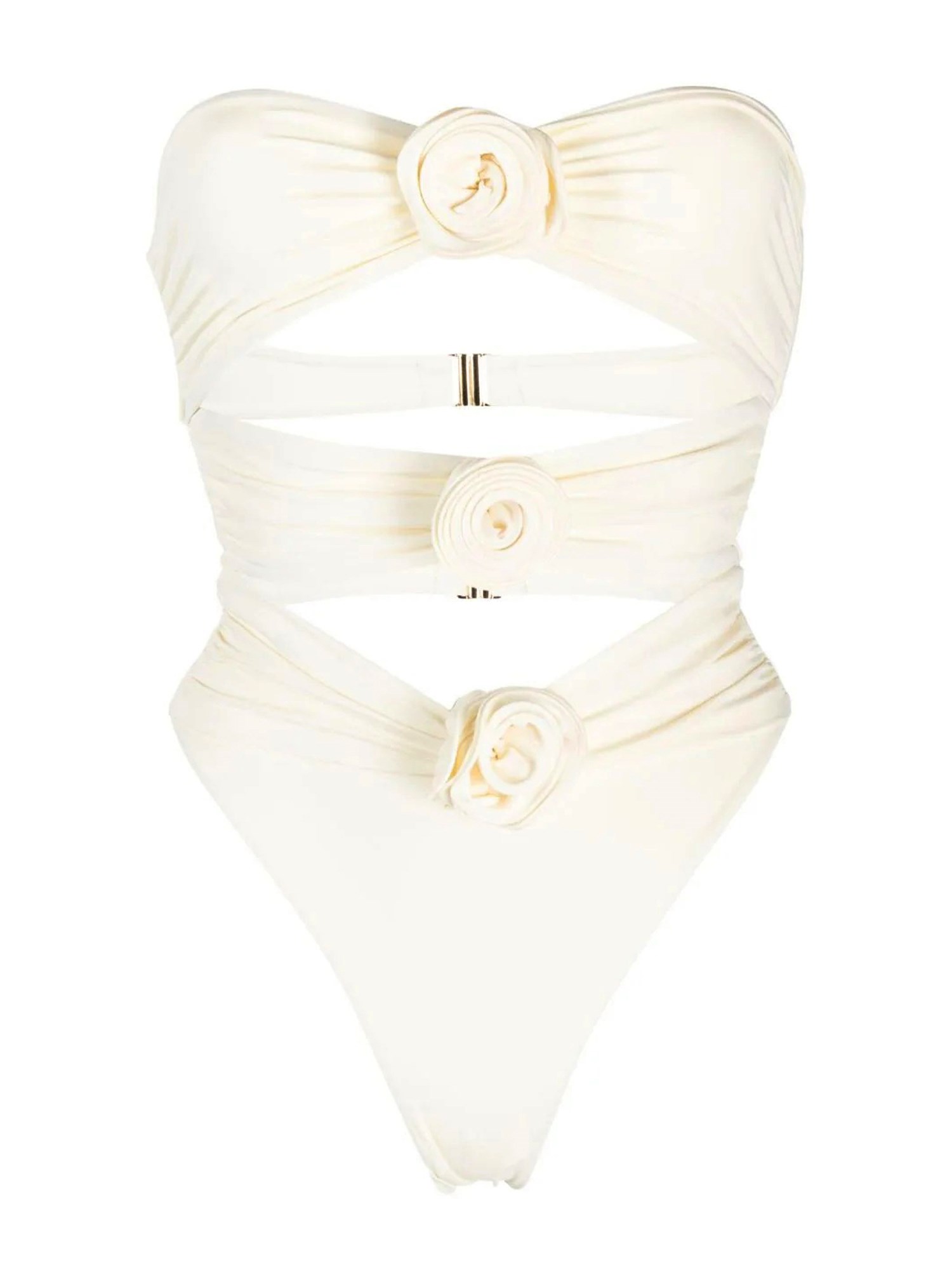 Shop La Reveche "vesna" One-piece Swimsuit In Ivory