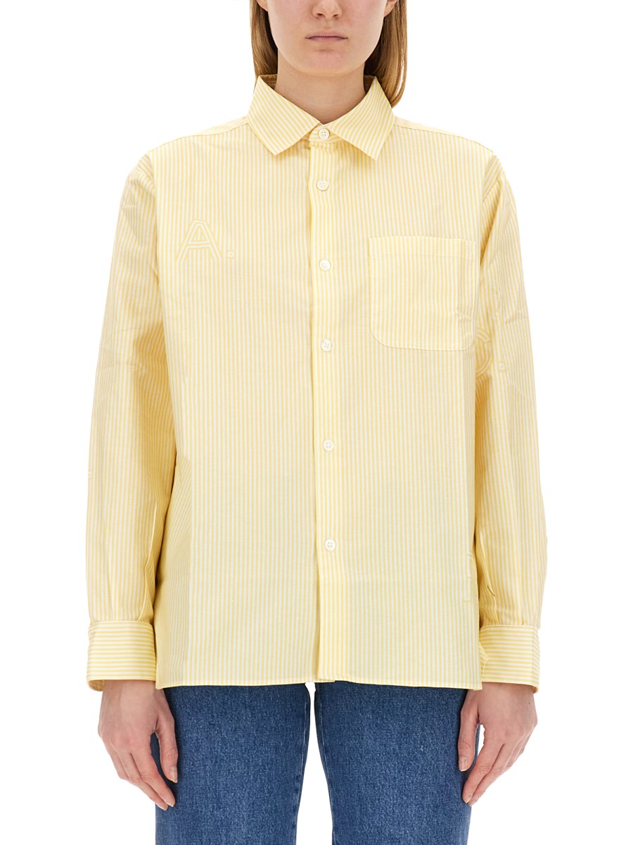 A.P.C. CAMICIA "SELA" IN POPELINE DI COTONE