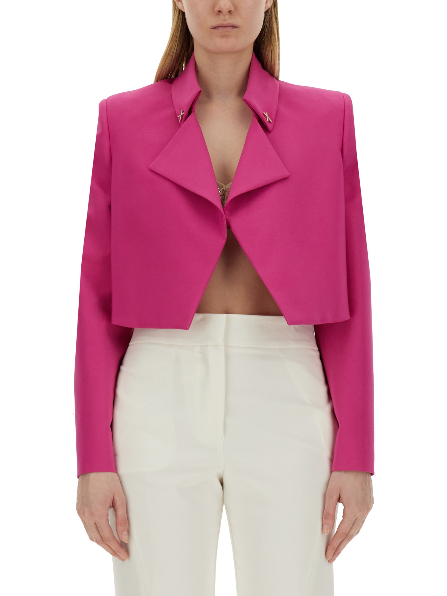 Shop Genny Cropped Jacket In Pink