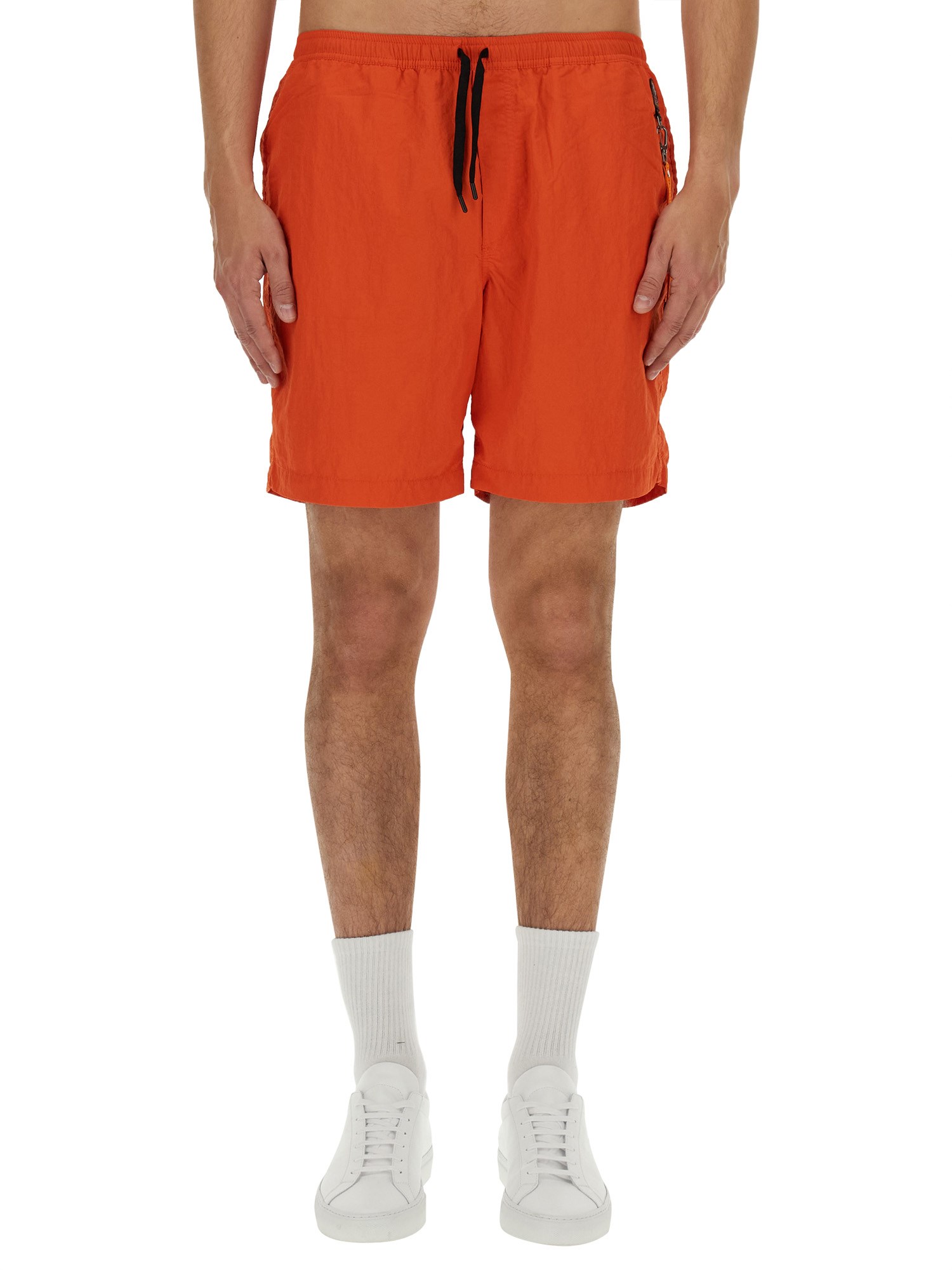 Shop Parajumpers Bermuda Shorts "mitch" In Orange