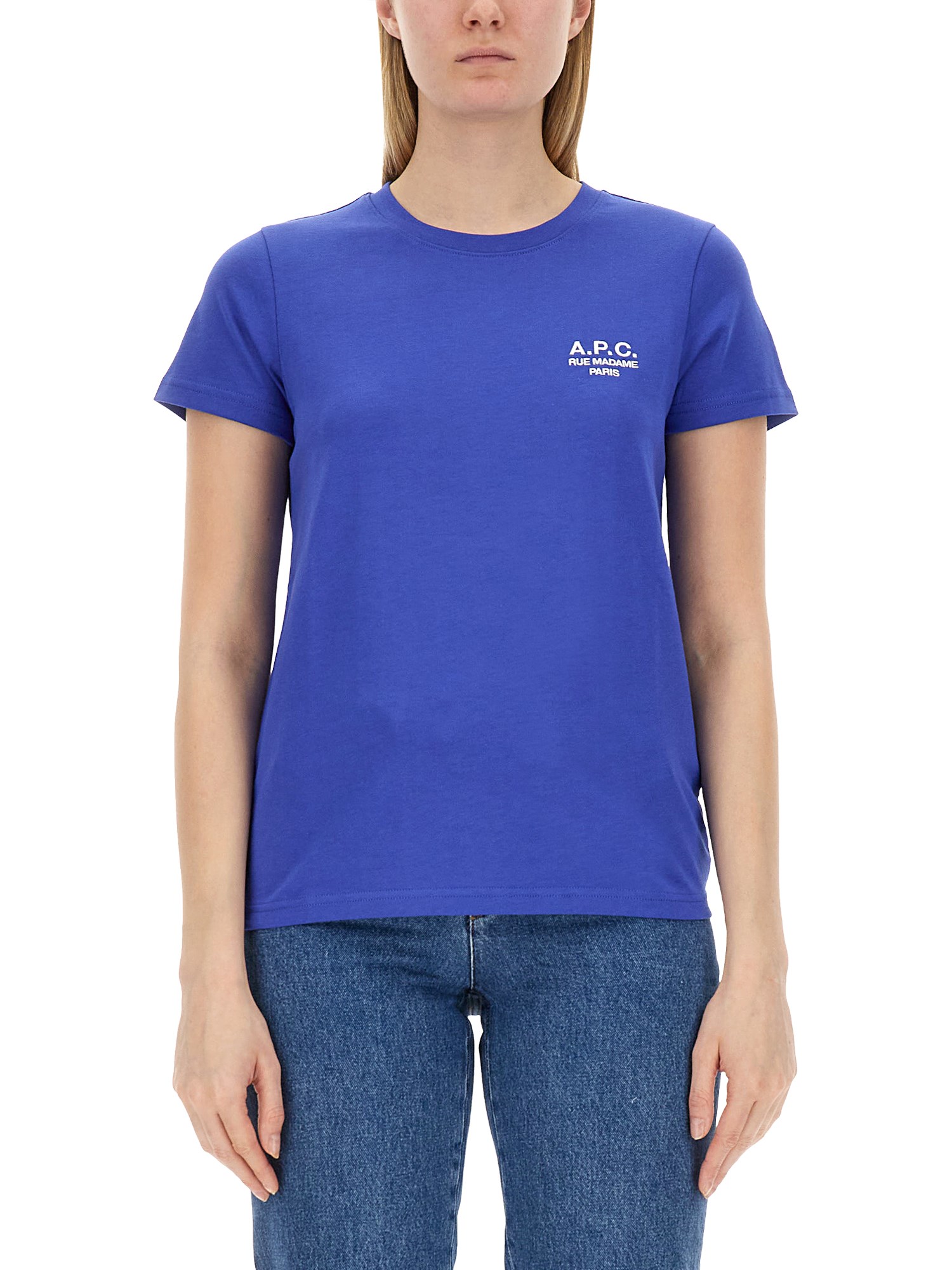 Shop Apc T-shirt "denise" In Blue