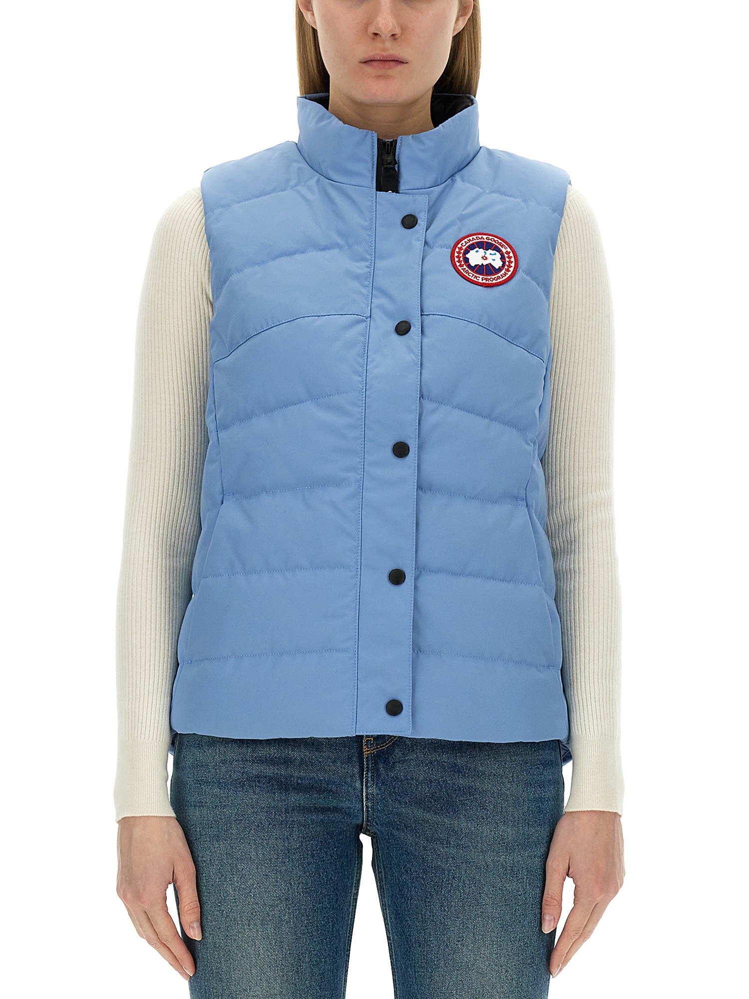 canada goose padded vest with logo