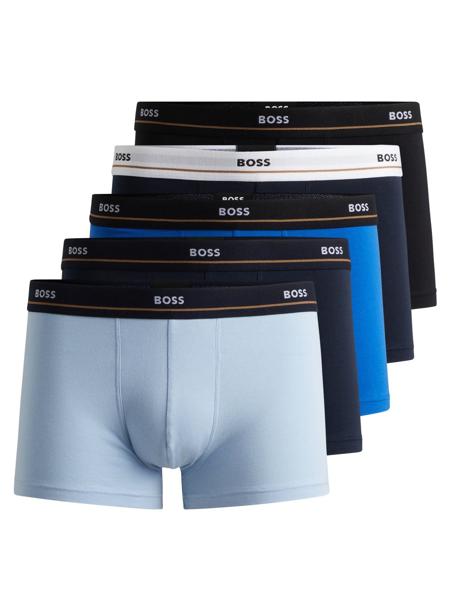Shop Hugo Boss Pack Of Five Boxer Shorts In Multicolour