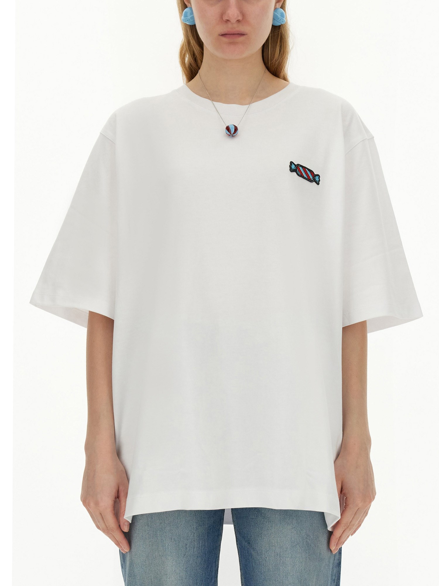 Shop Fiorucci Candy Patch T-shirt In White