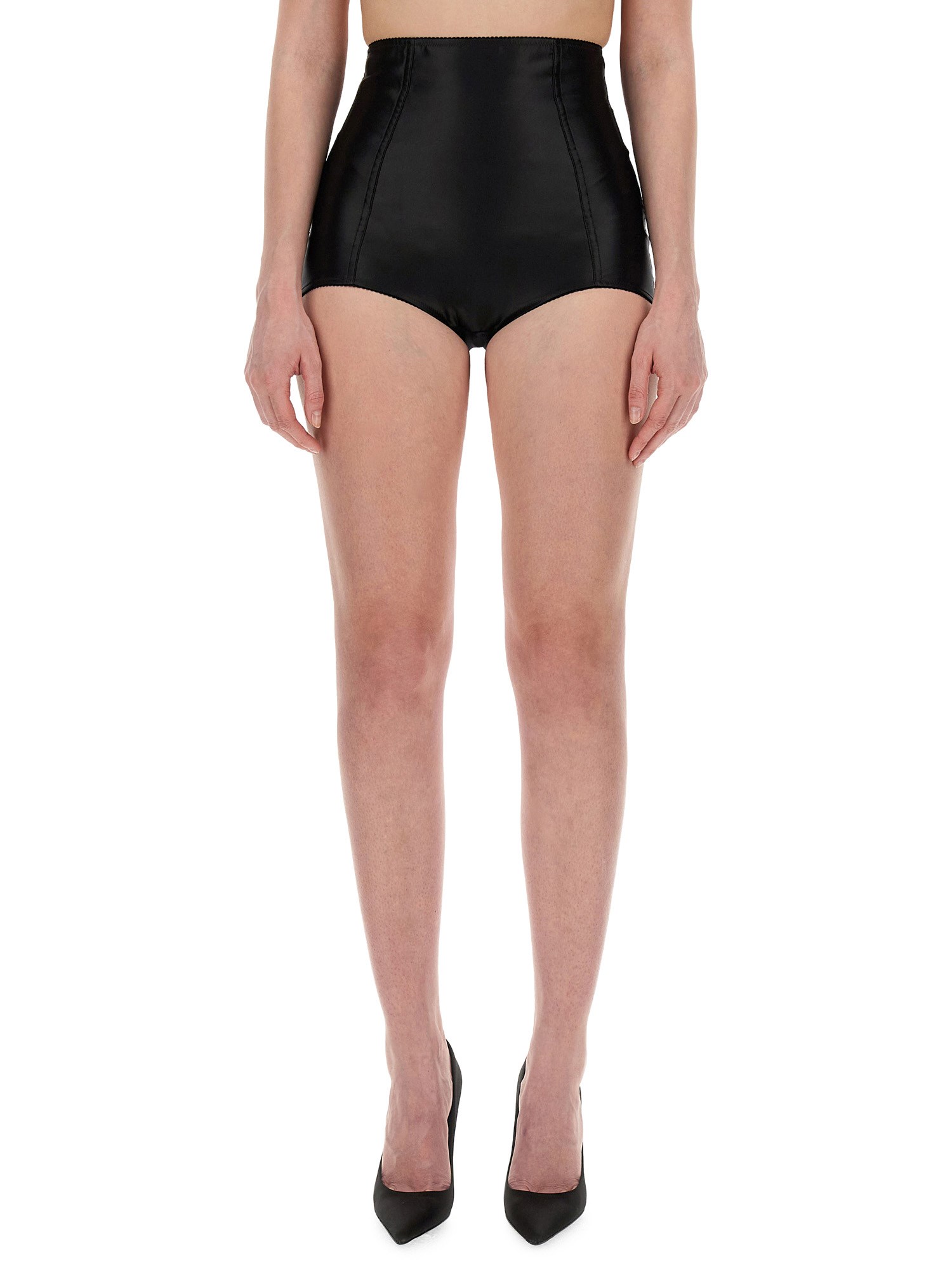 Shop Dolce & Gabbana High Waisted Shorts In Black