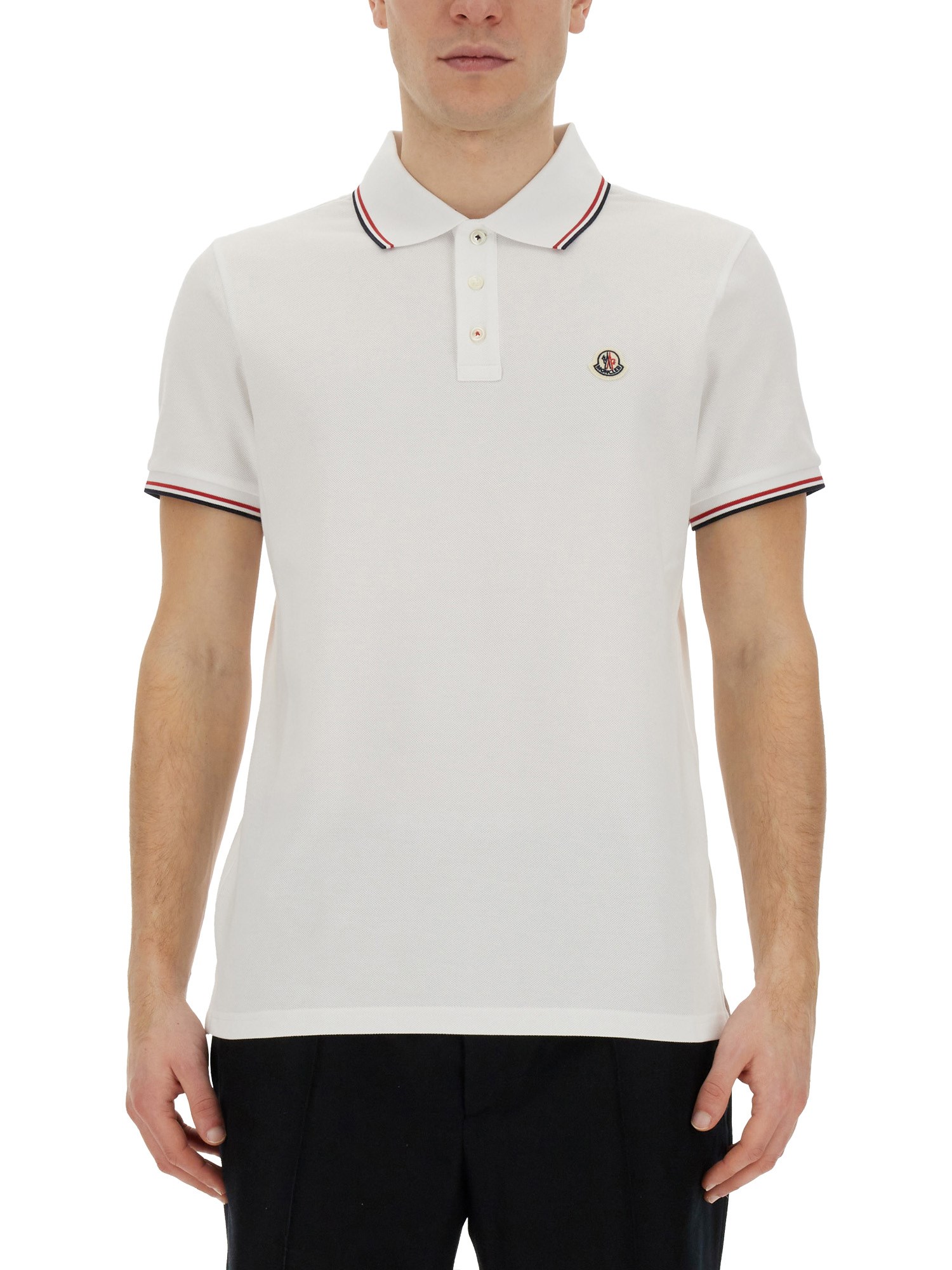 moncler polo with logo patch