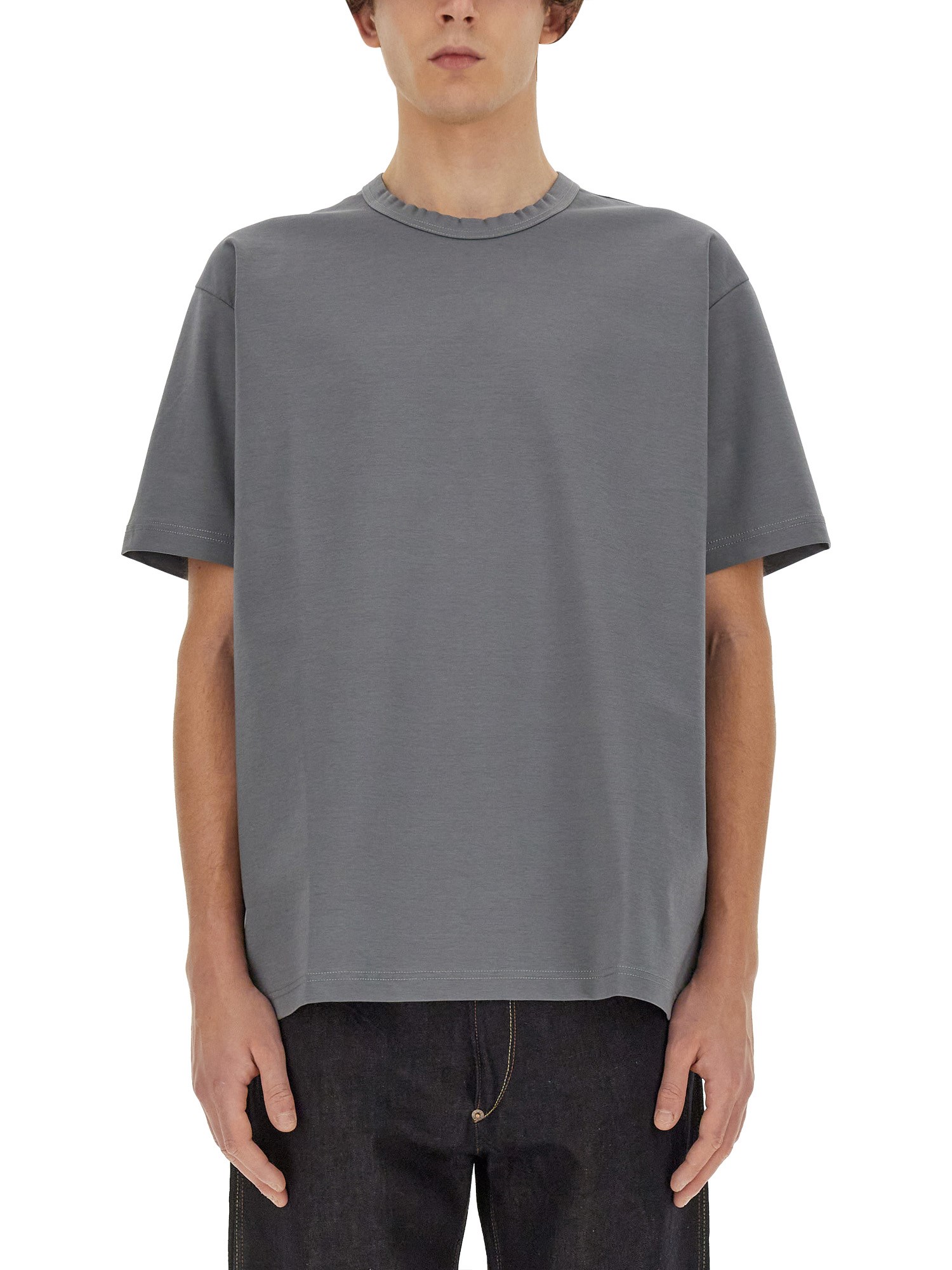 Shop Junya Watanabe Cotton Blend T-shirt In Grey